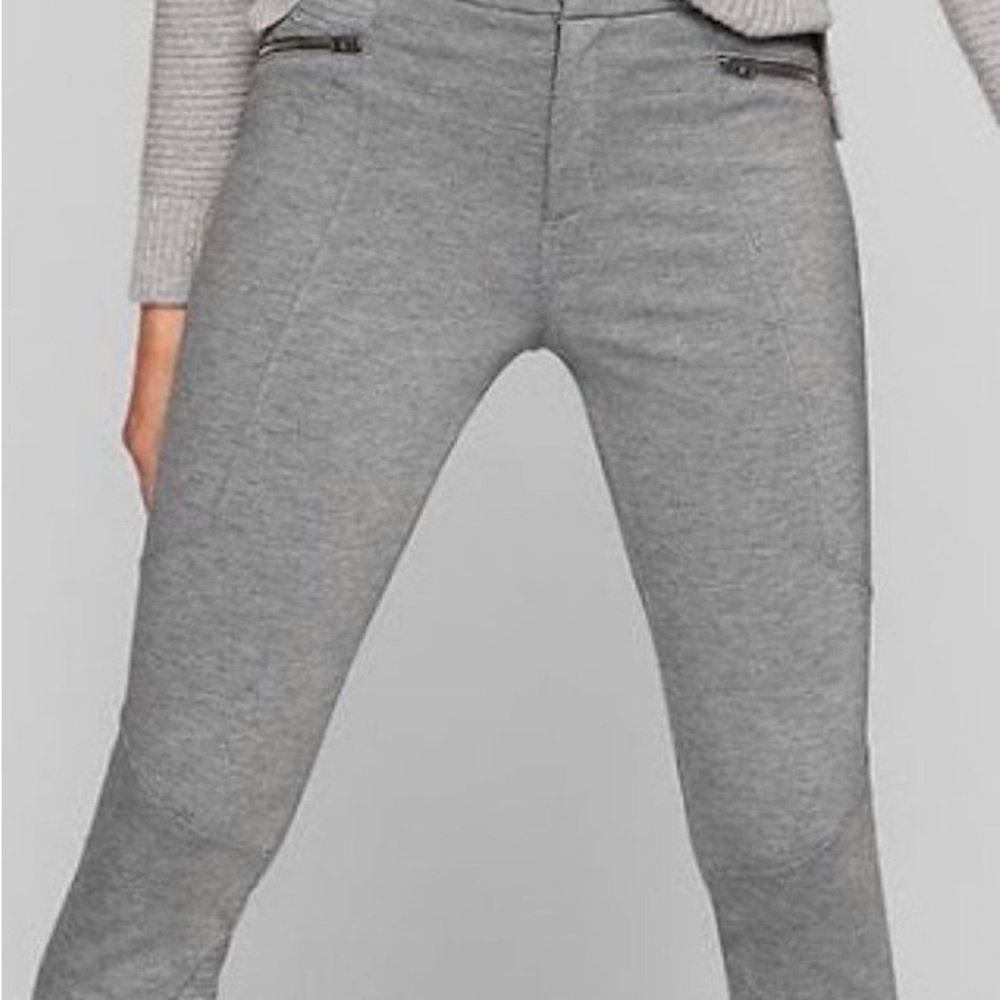 ATHLETA Ponte Moto 2.0 Pants Zip Pockets Skinny Stretch Gray Women's 4